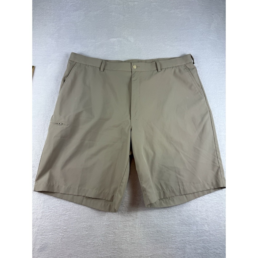 Grand Slam Golf Shorts 42 Beige Khaki Chino Flat Front